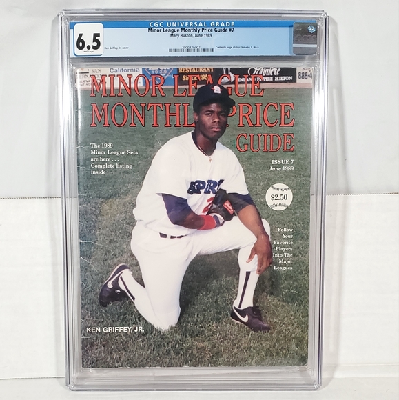 RARE KEN GRIFFEY JR MINOR LEAGUE MONTHLY JUNE '89 CGC 6.5 POP 1 OF 1 NONE HIGHER - Picture 1 of 5